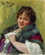 Ilya Repin Portrait of writer oil painting